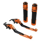 Orange Extendable Brake Clutch Lever Grip Set for Kawasaki Z1000 ZX9R (2003-2006)