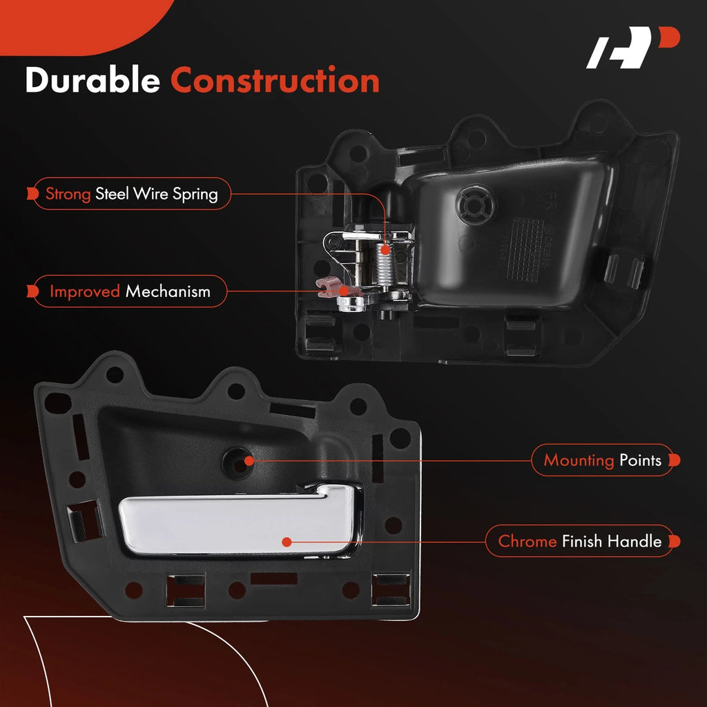 2X Front Plastic Interior Door Handle for Jeep Grand Cherokee (2005-2011)
