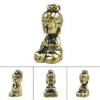 Brass Guanyin Buddha Figurine Statue for Home Office Desk Decor