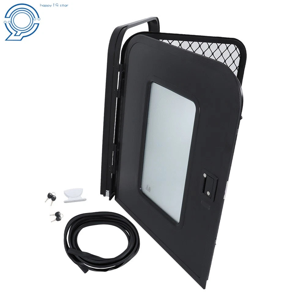 30" x 36" Black RV Entry Door for Tear Drop Trailer