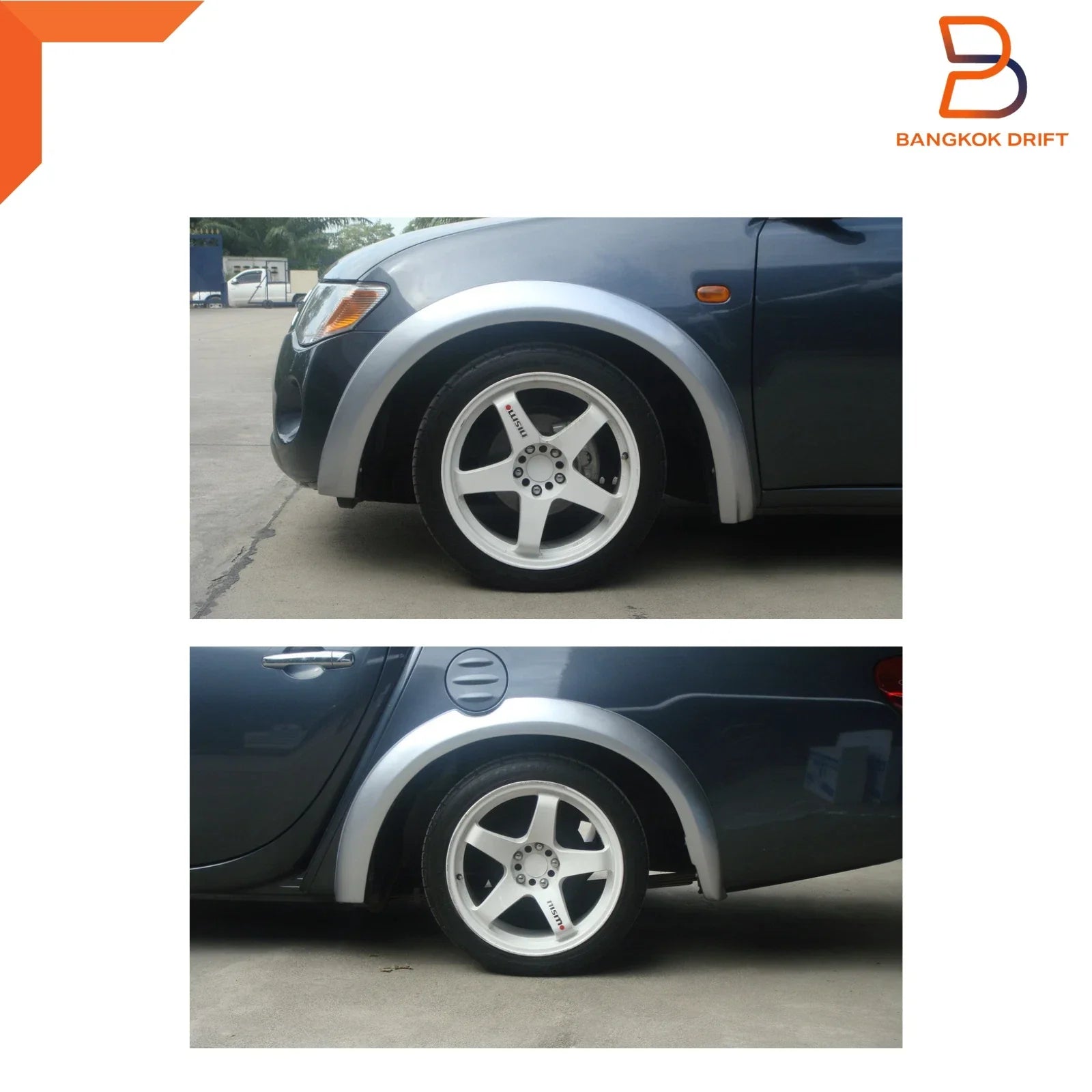 W32 White Fender Flares Wheel Arches for Mitsubishi Triton Ute (05-15)