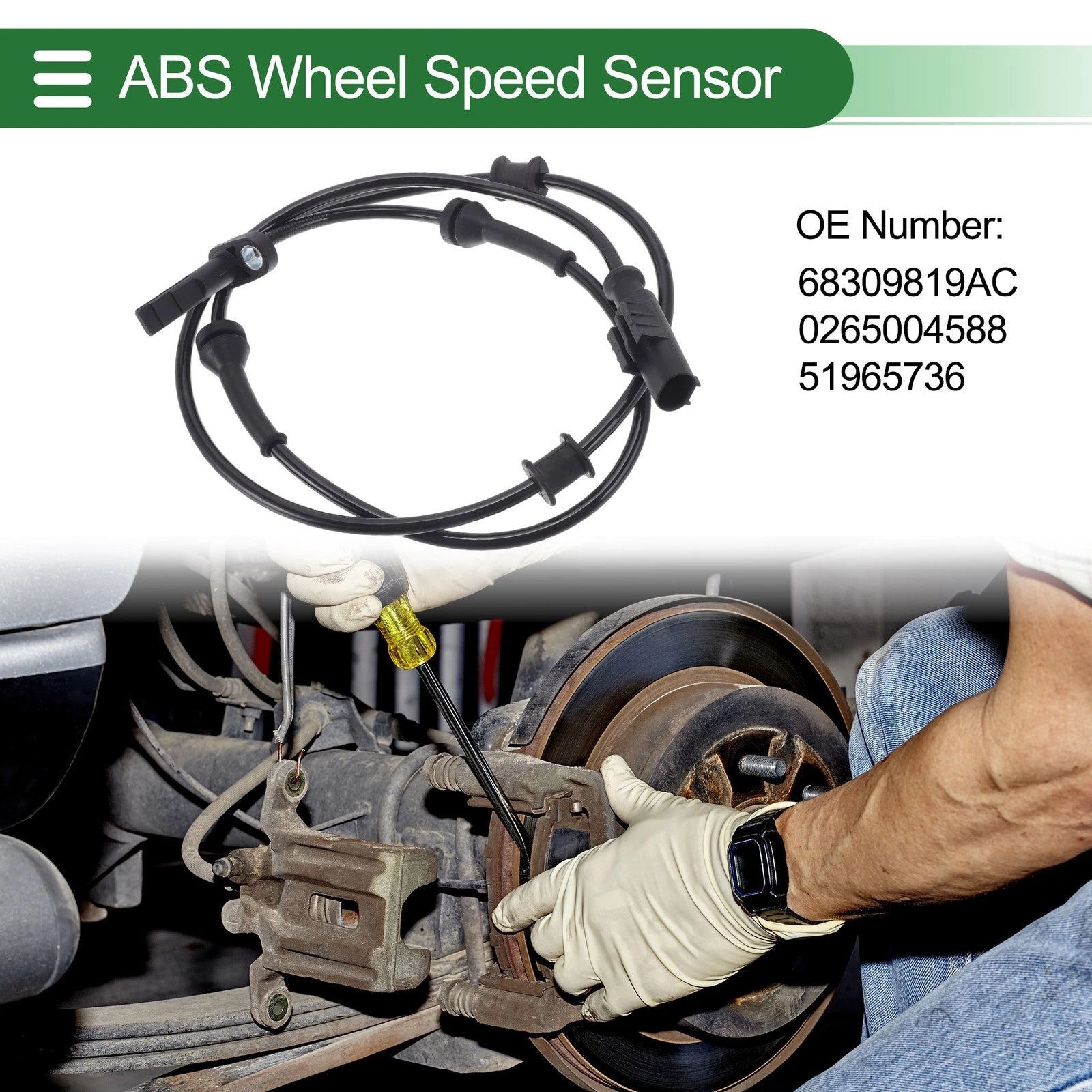 ABS Wheel Speed Sensor No. 68309819AC for Dodge Ram ProMaster 1500 (2014–2023)