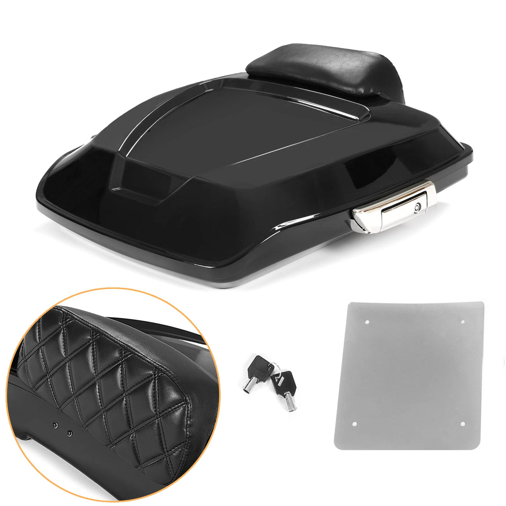 Black Razor Trunk Backrest for Harley Touring Road King Glide (2014–2024)