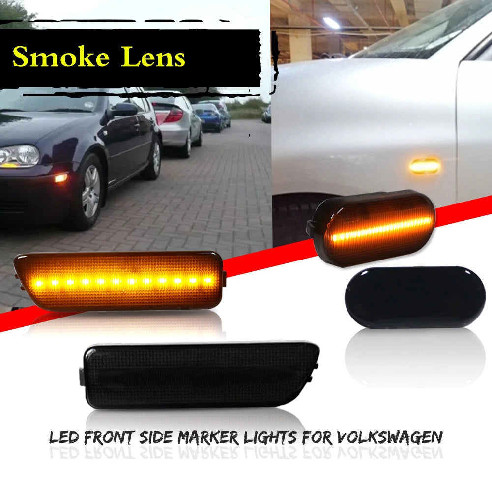 Set of 4 Smoke Amber LED Side Marker Lamps for VW MK4 Golf GTI R32 Jetta (1999–2006)