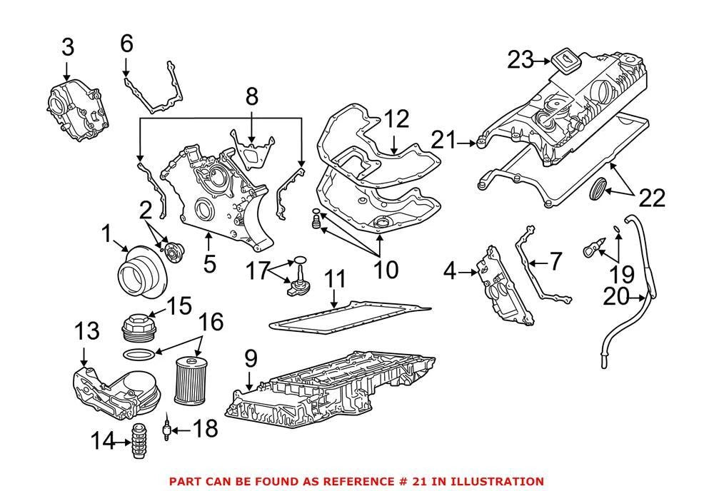 Genuine OEM Left Engine Valve Cover 11127524406 for BMW