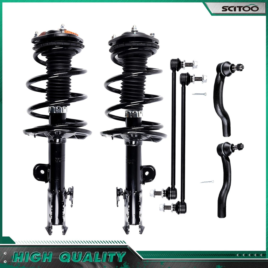 Front Struts w/Spring Sway Bar Outer Tie Rod for Toyota RAV4 (2006–2012)