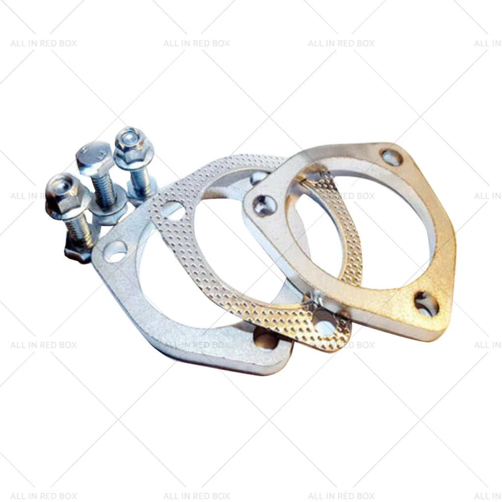 Exhaust Flange Plate Gasket 3" 76mm 3 Bolt Stainless Steel Universal Kit