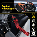 Set of 2 Motorcycle Brake Master Cylinder Reservoir Clutch Levers Red