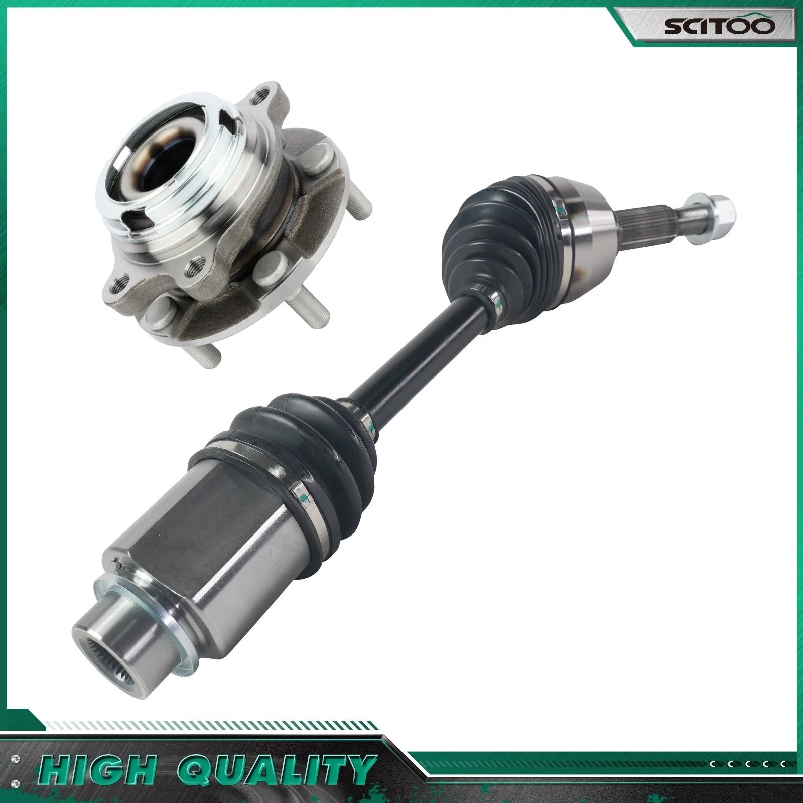 Front Right CV Axle Shaft + Wheel Hub Bearing for Nissan Murano (2009–2014)