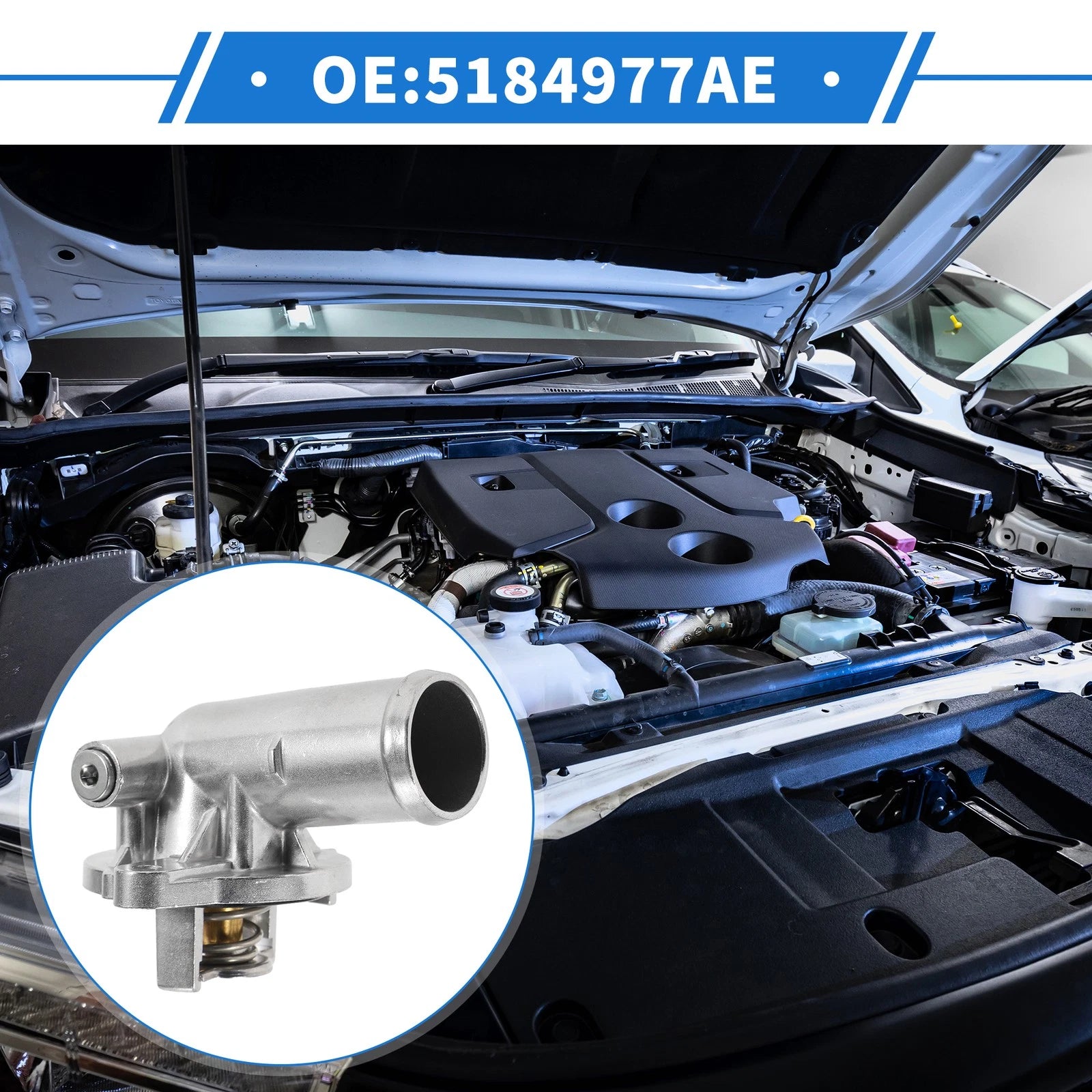 Engine Coolant Thermostat Housing Assembly for Dodge Challenger Charger (2008–2023)