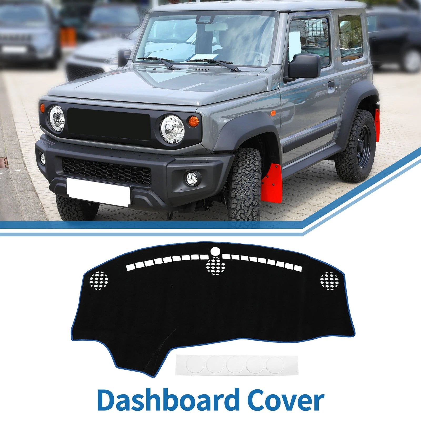 Dashboard Cover Mat for Dodge Challenger (2015–2024) Black Blue