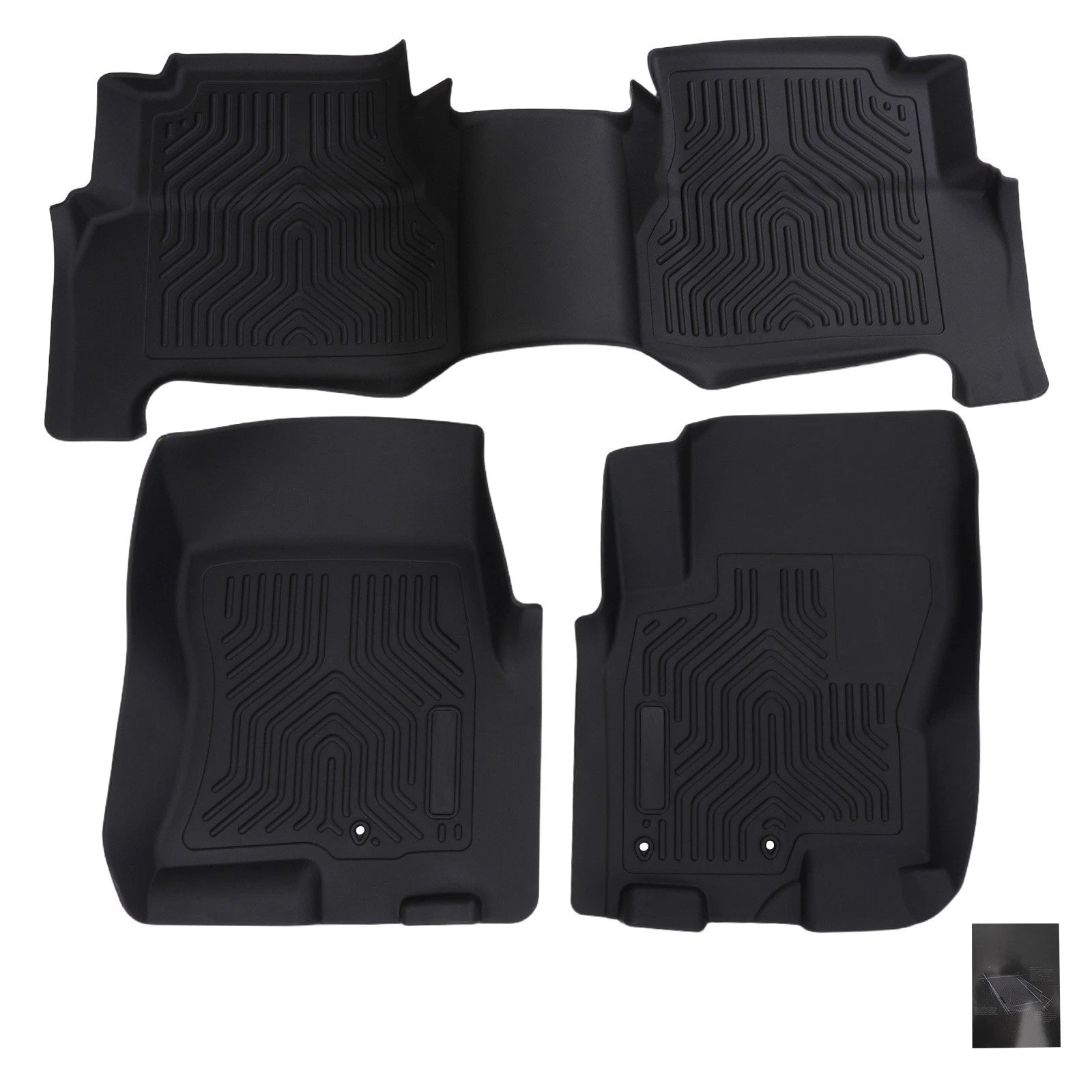 TPE Floor Mats for Nissan Frontier Crew Cab (2008–2021) Black All-Weather
