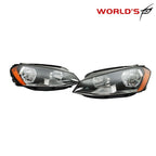 Set of 2 Halogen Headlights for Volkswagen Golf MK7 (2015–2017) Black