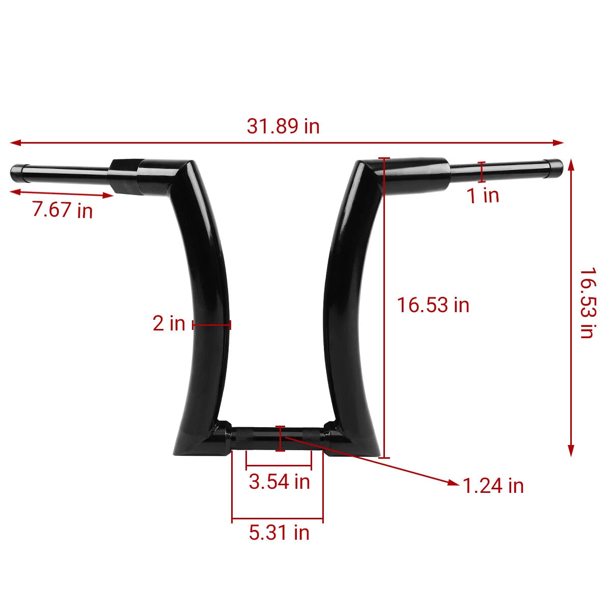 16" Black Rise APE Hanger Handlebar for Harley Touring (2014–2023)