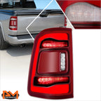 Left Side Chrome/Red Tail Light Assembly for Ram 1500 (2019–2024)