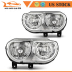 Chrome Housing Headlights Assembly L+R for Dodge Challenger (2008–2014)