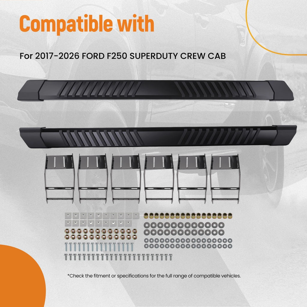 6" Side Step Running Boards for Ford F250 F-350 Crew Cab (2017–2026)