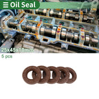 Set of 5 Oil Seals FKM Rubber 25x45x10mm for High Pressure
