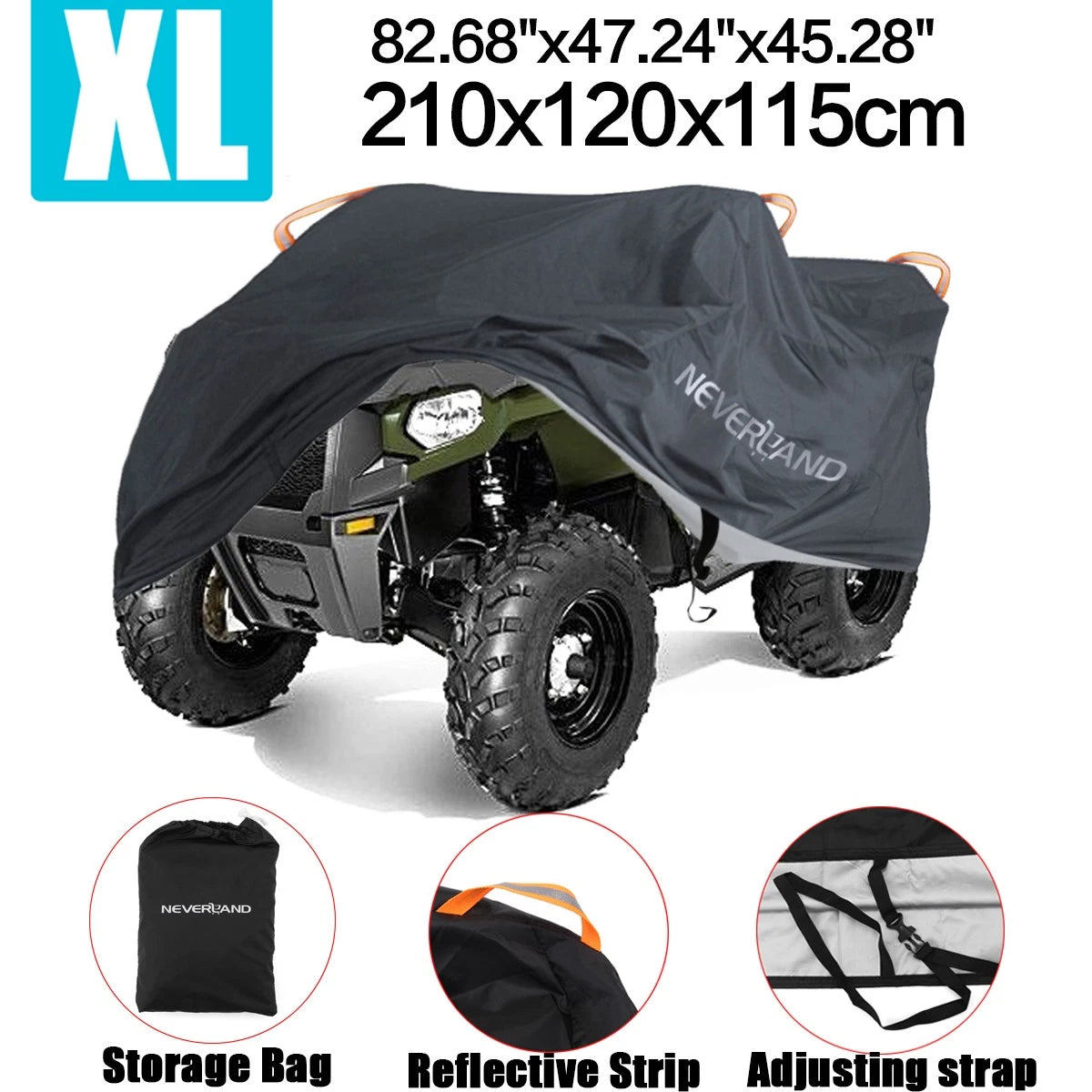 ATV Cover for All Models (Waterproof, Heavy Duty, Ripstop Material)
