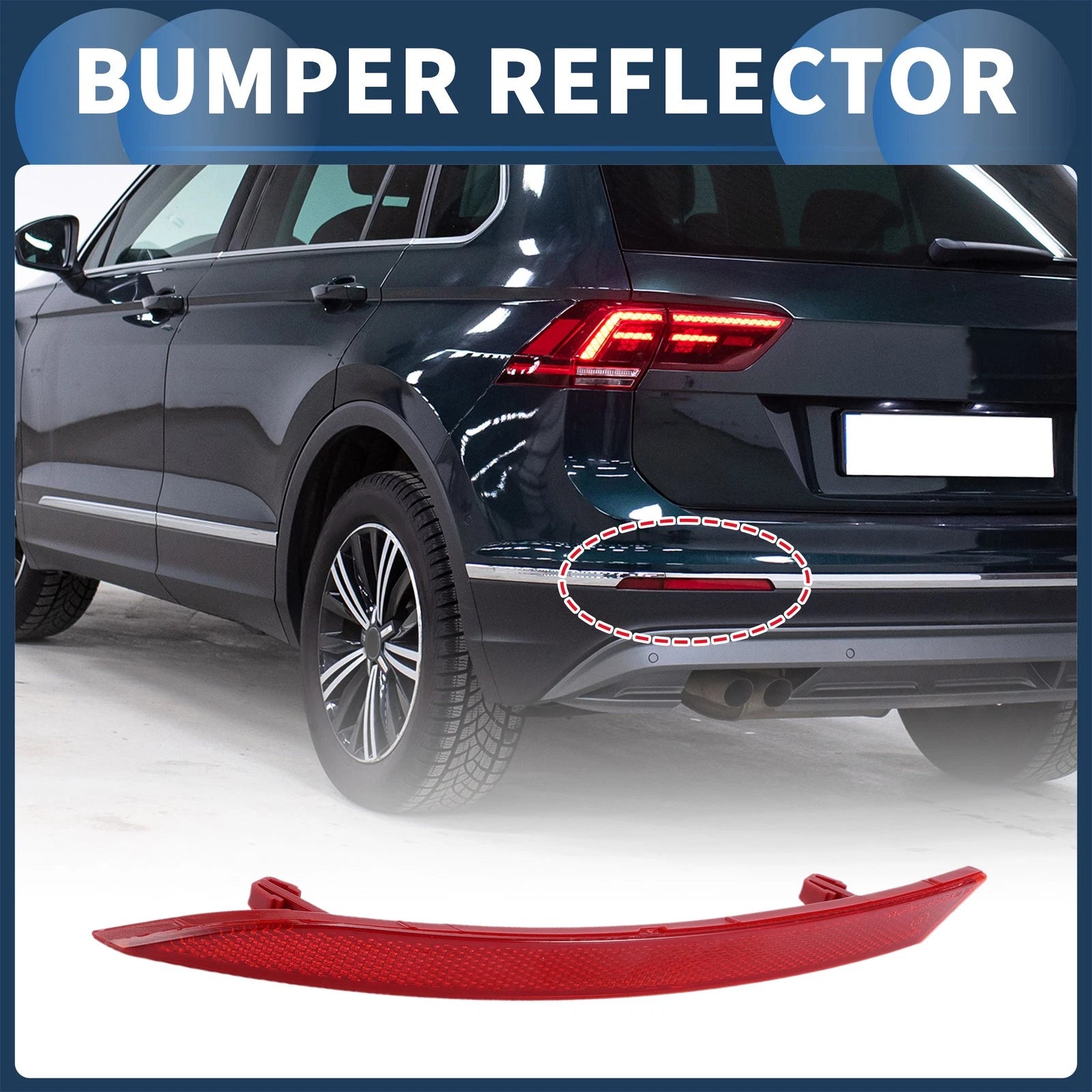 Bumper Reflector No. 3C8945105B for Volkswagen CC (2008–2012) Rear Left Plastic