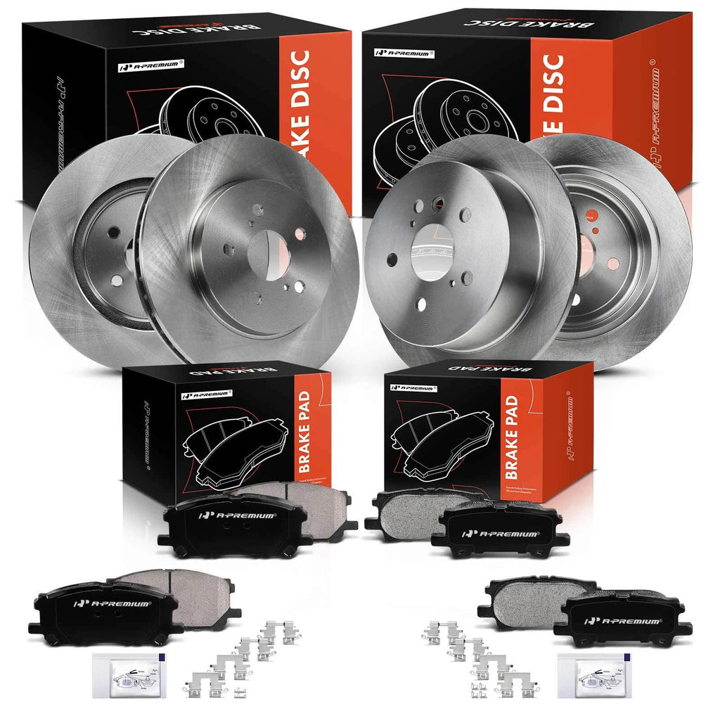 Front & Rear Disc Brake Rotors & Pads for Toyota Highlander (2006-2007)