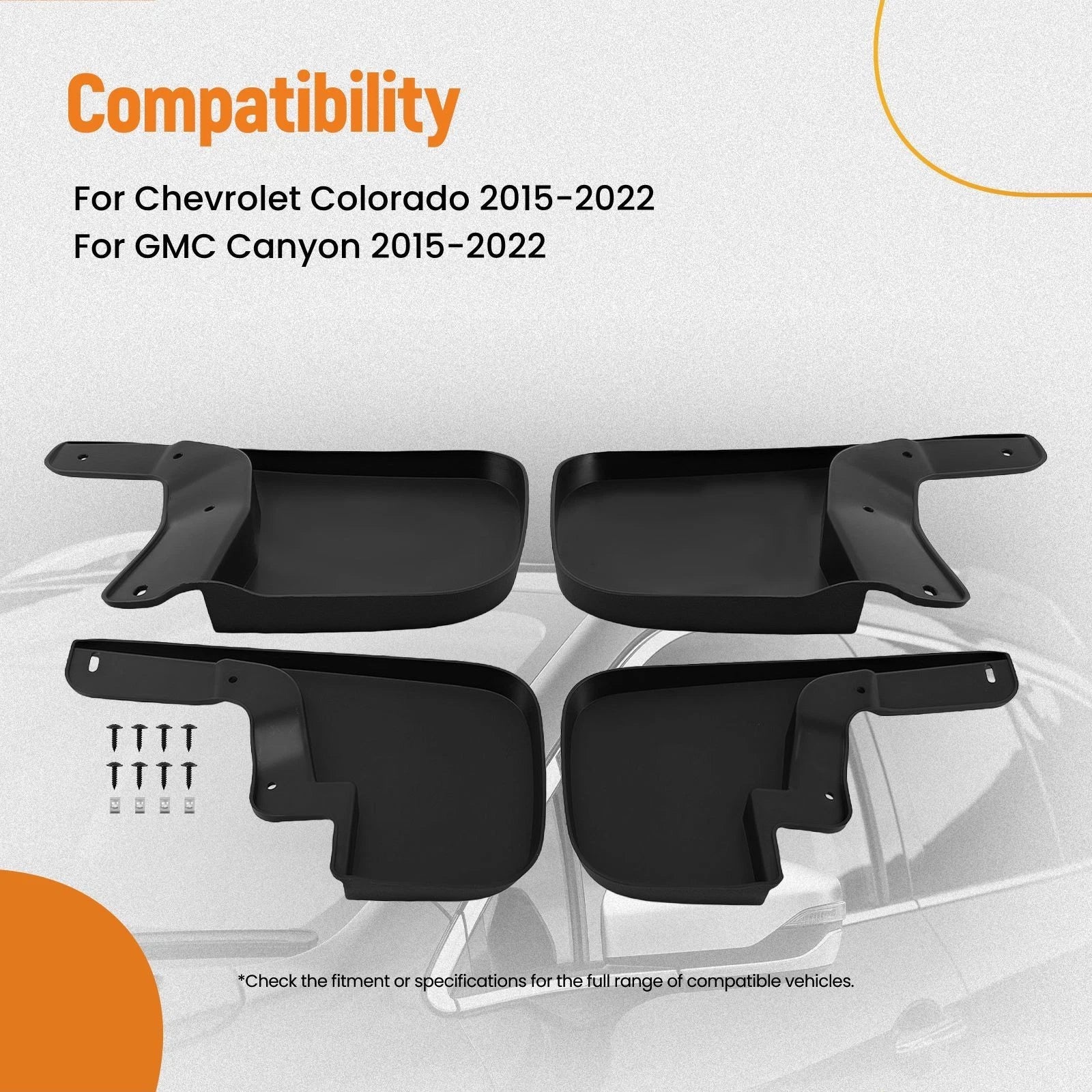 Mud Flaps Kit for Chevrolet Colorado GMC Canyon (2015–2022) 23278169 22958431