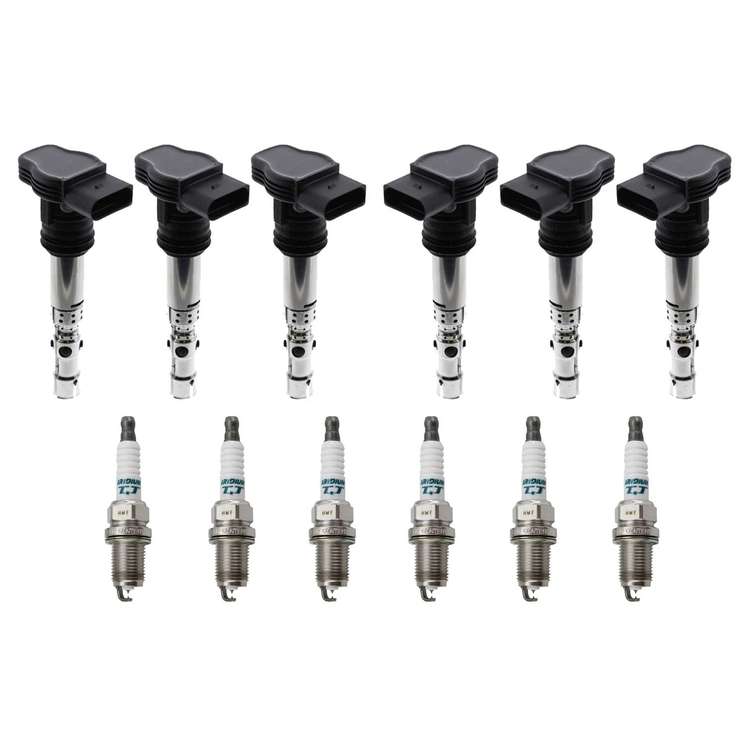 Set of 6 Ignition Coils & Denso Platinum TT Spark Plugs for Audi A6 Allroad (2000–2005)