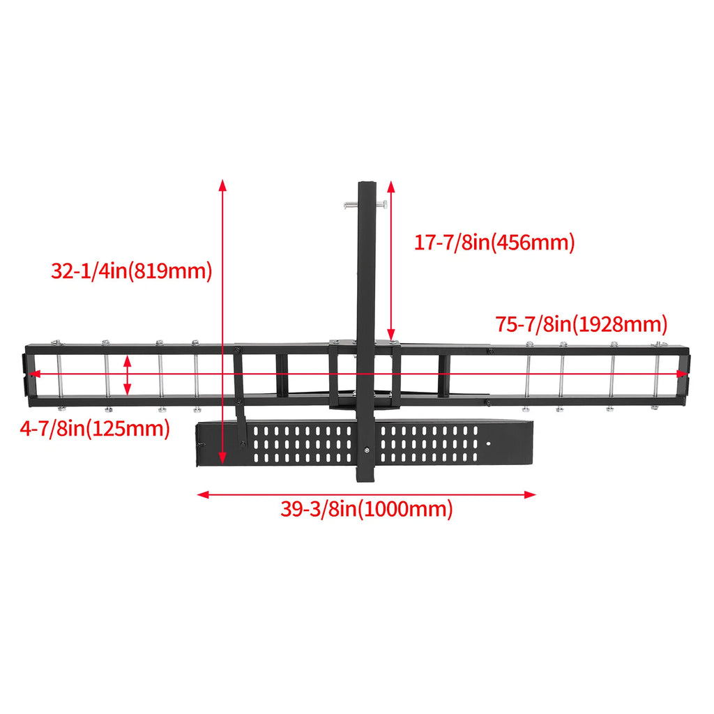 Bike Hitch Carrier Rack for Motorcycle Scooter (500 lbs Capacity)