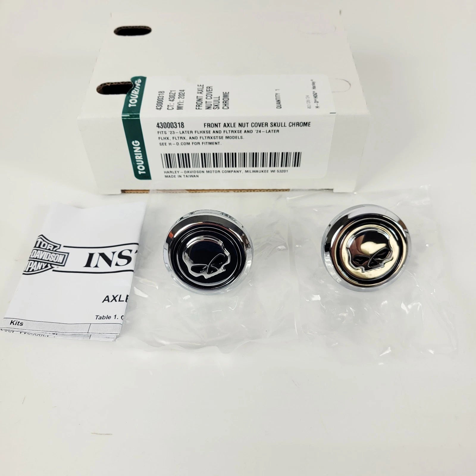 OEM Front Axle Nut Covers for Harley-Davidson Touring (2023–2026) 43000318