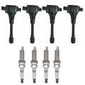 Set of 4 Ignition Coils & Spark Plugs for Nissan Sentra Altima Rogue (2000–2023)