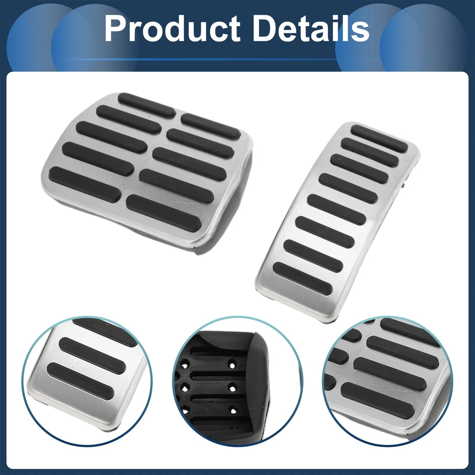 Set of 1 Automatic Footrest Pedals Cover for Volkswagen Golf (1997–2005) Silver Tone