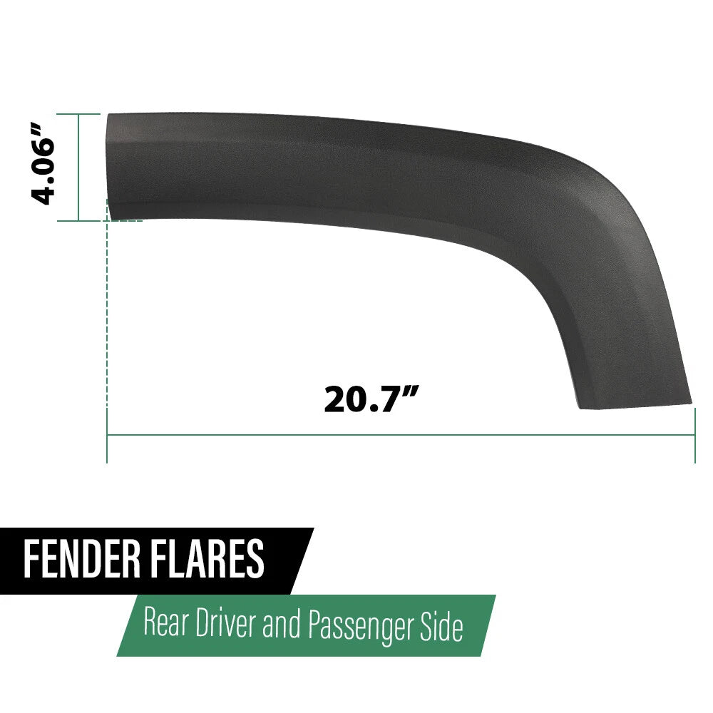 Set of 2 Rear Wheel Molding Fender Flares for Jeep Renegade (2015–2023)