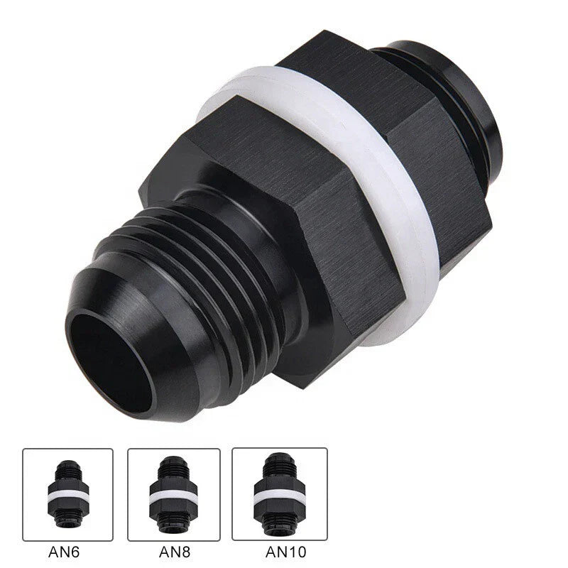 Black AN8 Flare Fuel Cell Bulkhead Fitting with Washer for Car Model