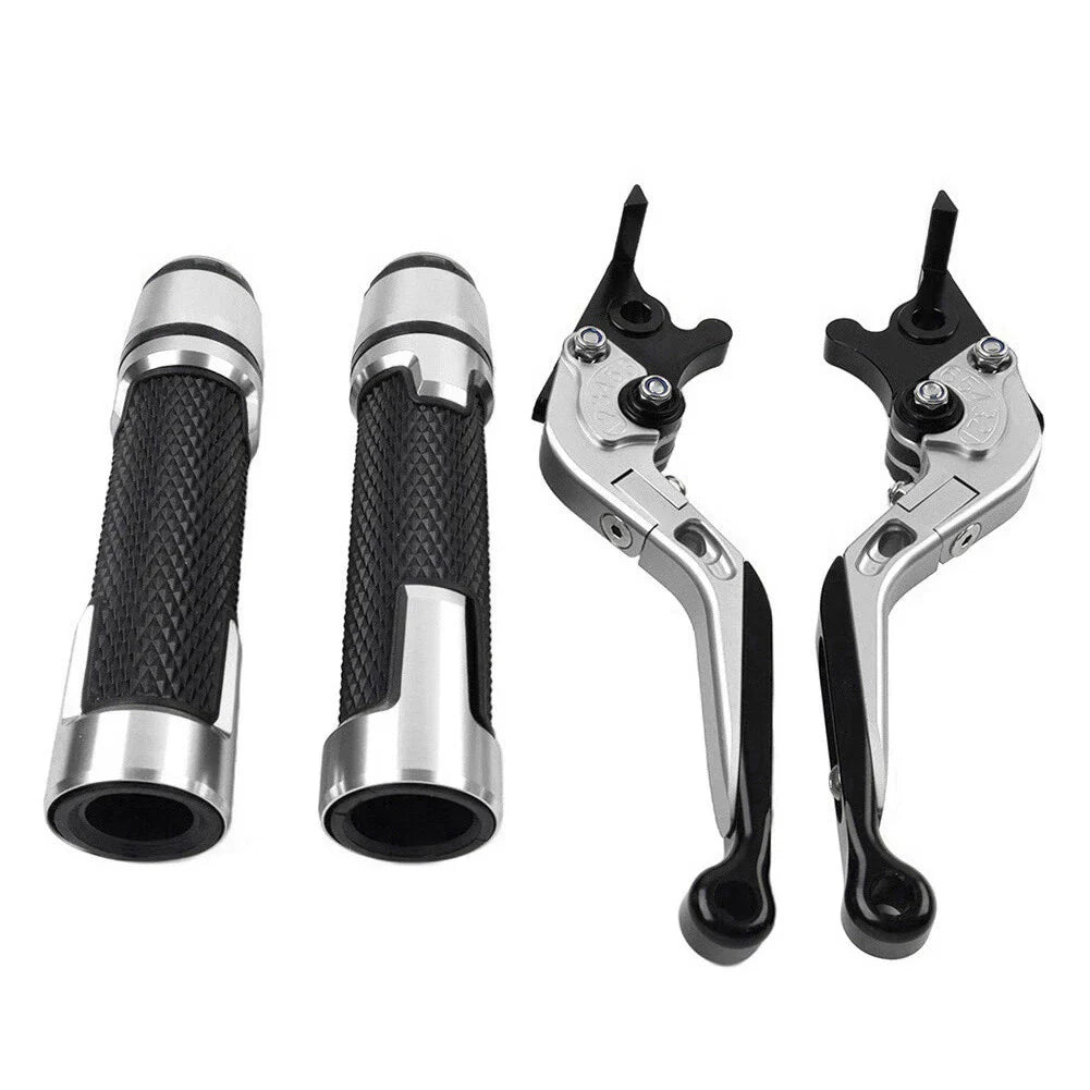 Silver Extendable Brake Clutch Levers Grip Set for Suzuki GSXR1000 (2001-2023)