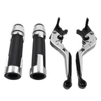 Silver Extendable Brake Clutch Levers Grip Set for Suzuki GSXR1000 (2001-2023)
