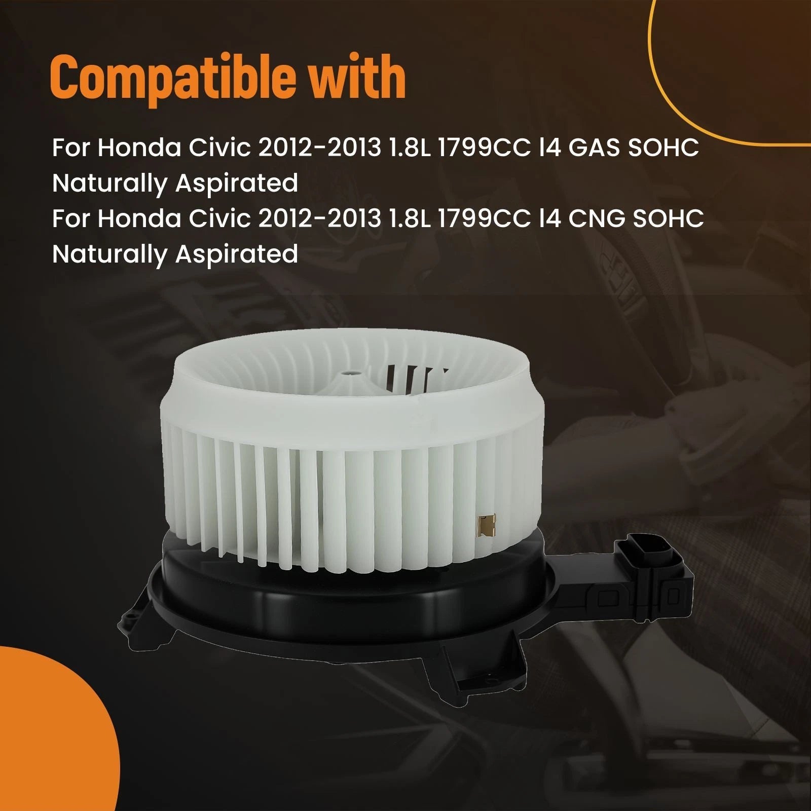 HVAC Heater Blower Motor w/Fan for Honda Civic (2012–2013) 79311TR0A01 80030TR0305