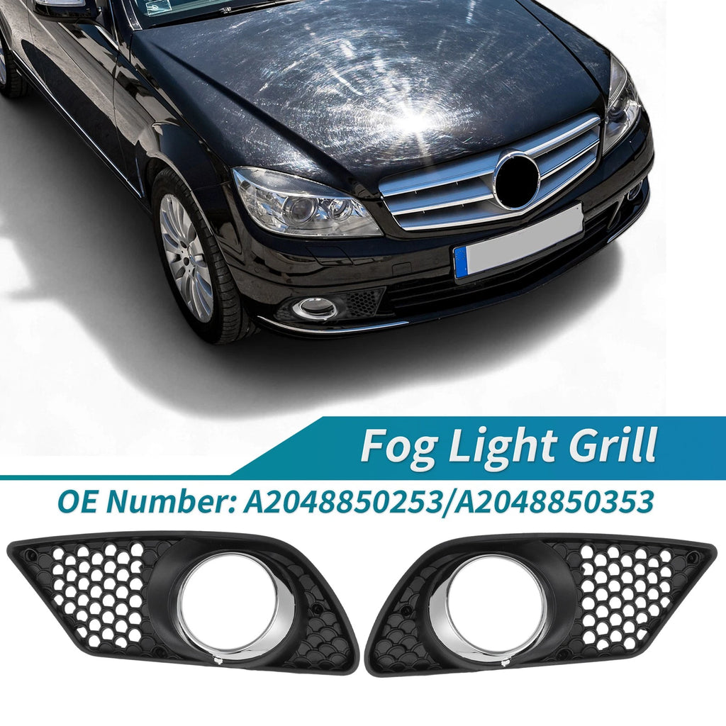 Fog Light Grill for Mercedes Benz C230 C250 C300 C350 (2008–2015) A2048850253 A2048850353