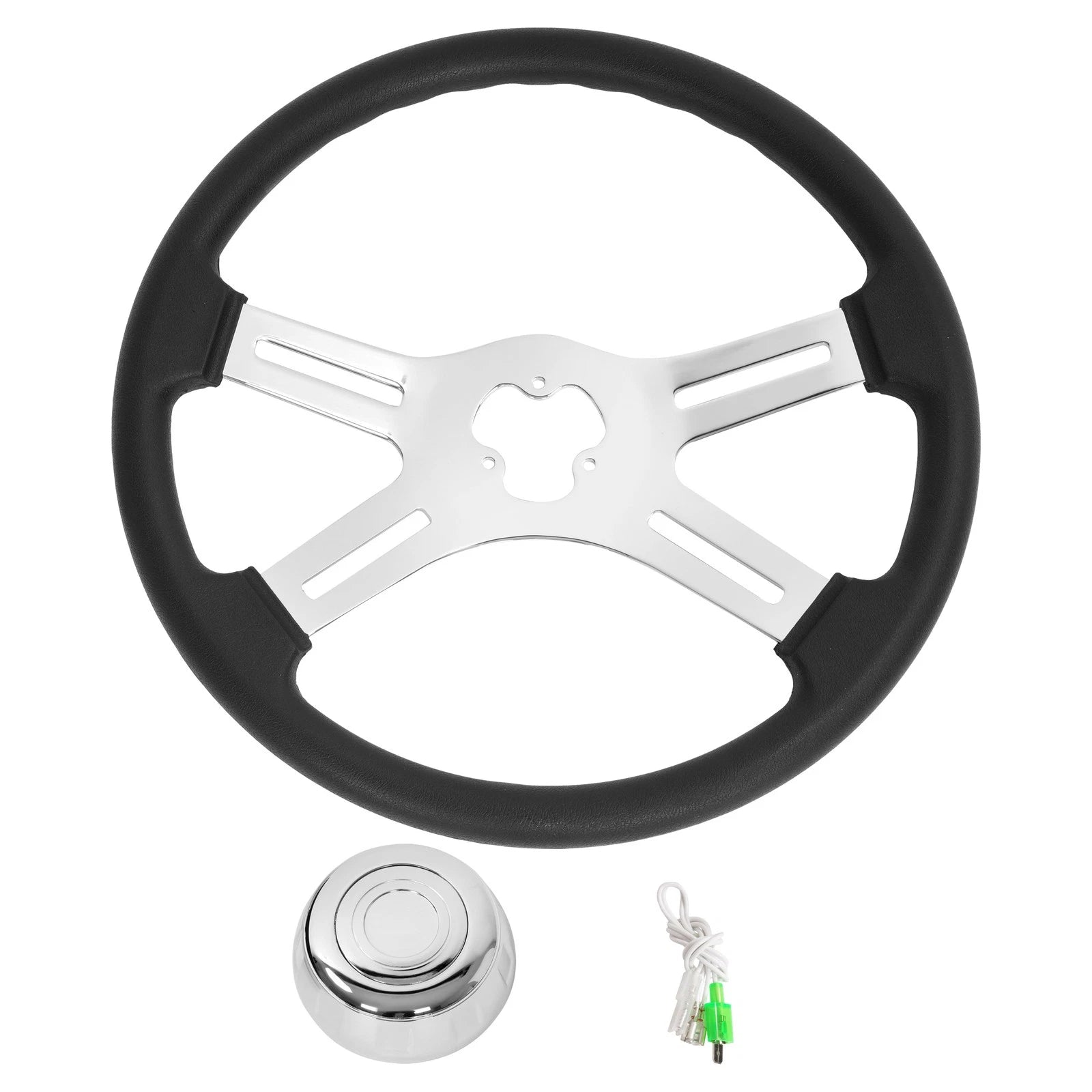 18" Black 3 Hole Steering Wheel for Freightliner Kenworth Peterbilt Mack