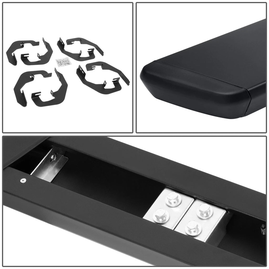 Set of 2 Step Bars for Silverado Sierra Crew Cab (2007–2019) 5" Black Coated