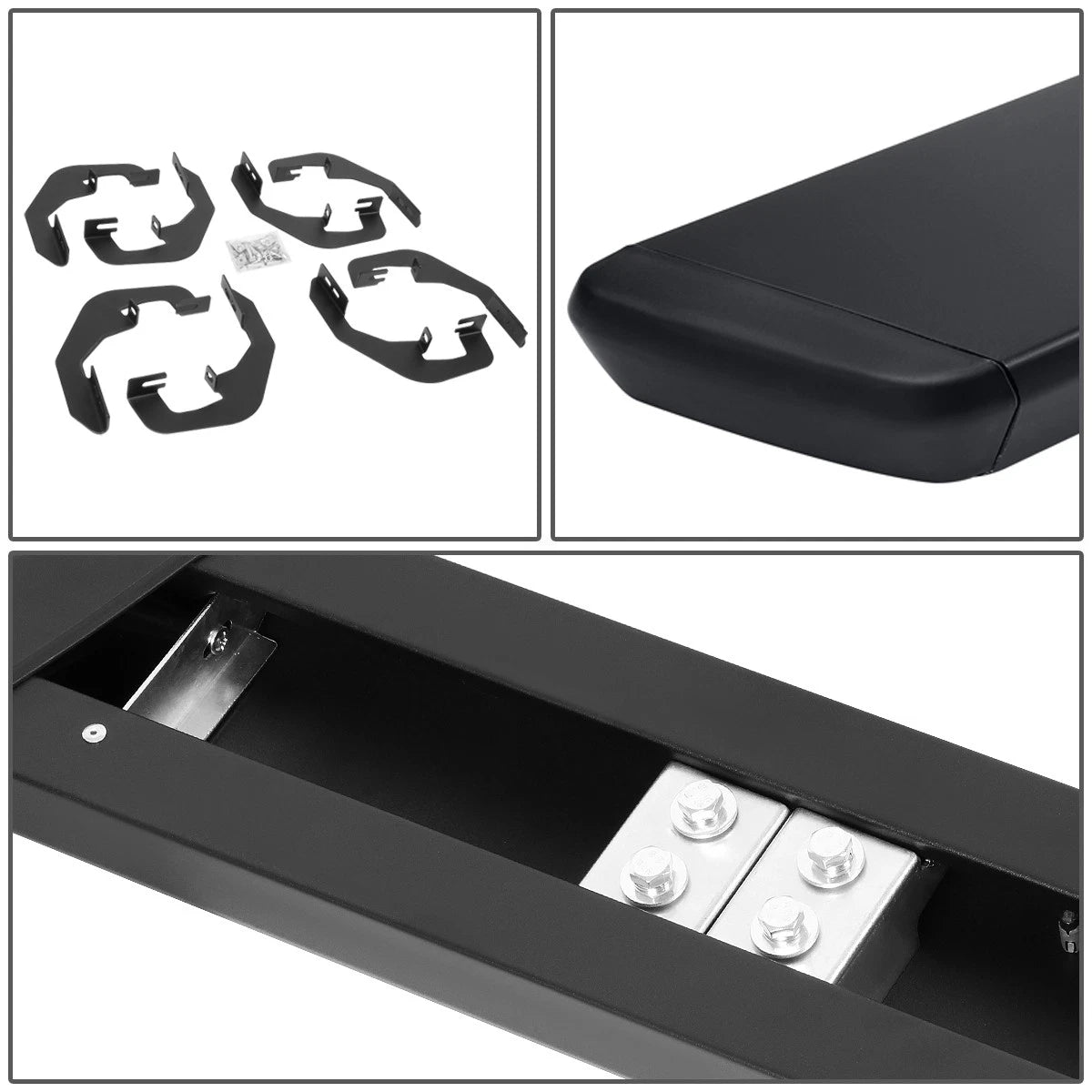 Set of 2 Step Bars for Silverado Sierra Crew Cab (2007–2019) 5" Black Coated