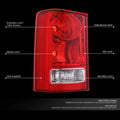 Tail Light for Honda Pilot (2009–2015) Chrome Housing Red Lens Left OE
