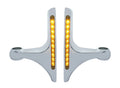 Headlight Brackets Pair for Peterbilt Hood Side Headlamps L-Shape w Amber LED (2016–2025)