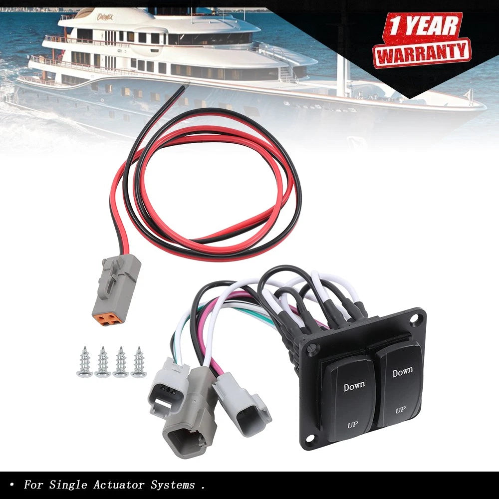 Trim Tab Double Rocker Switch Kit for Single Actuator Systems