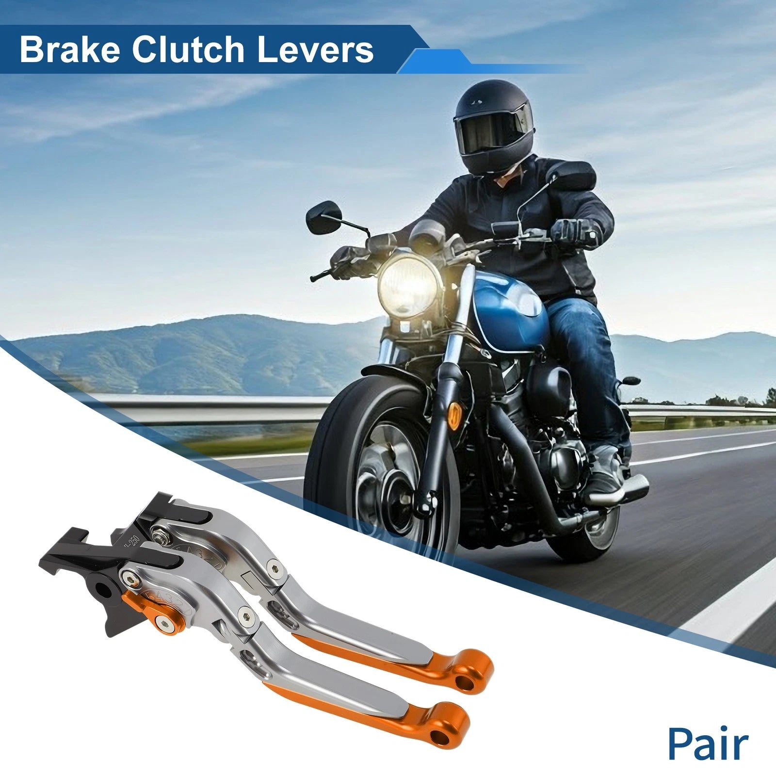 Short Long Brake Clutch Levers for Honda Rebel CMX 500 300 (2017–2021) Titanium Orange