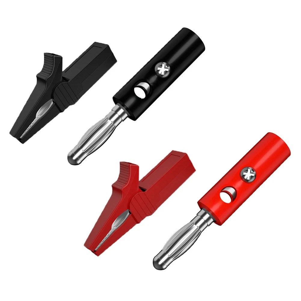 Insulated Test Leads with Crocodile Clips and 4mm Connector for Laboratory Use