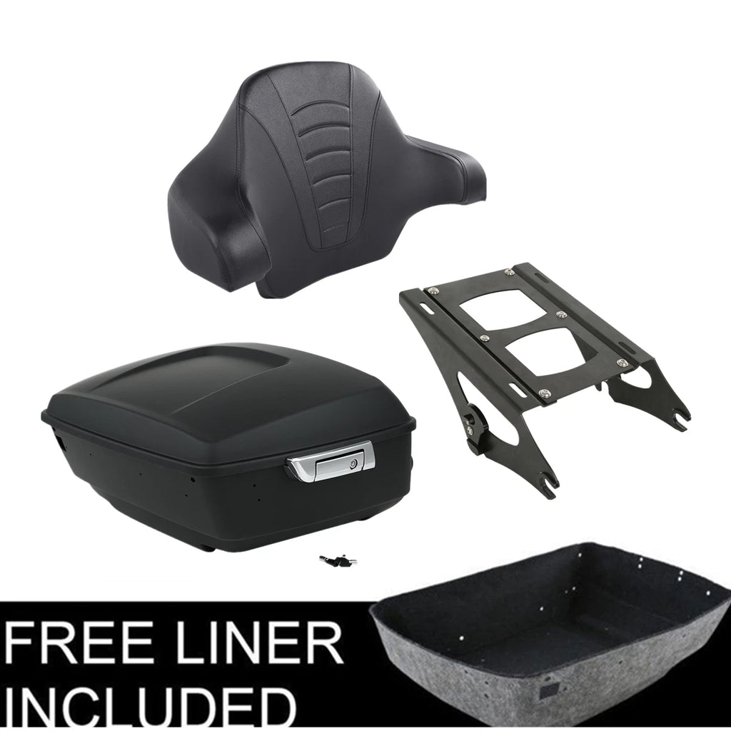 Matt Black Trunk Pad Mount Rack for Harley Street Glide (2014–2025)