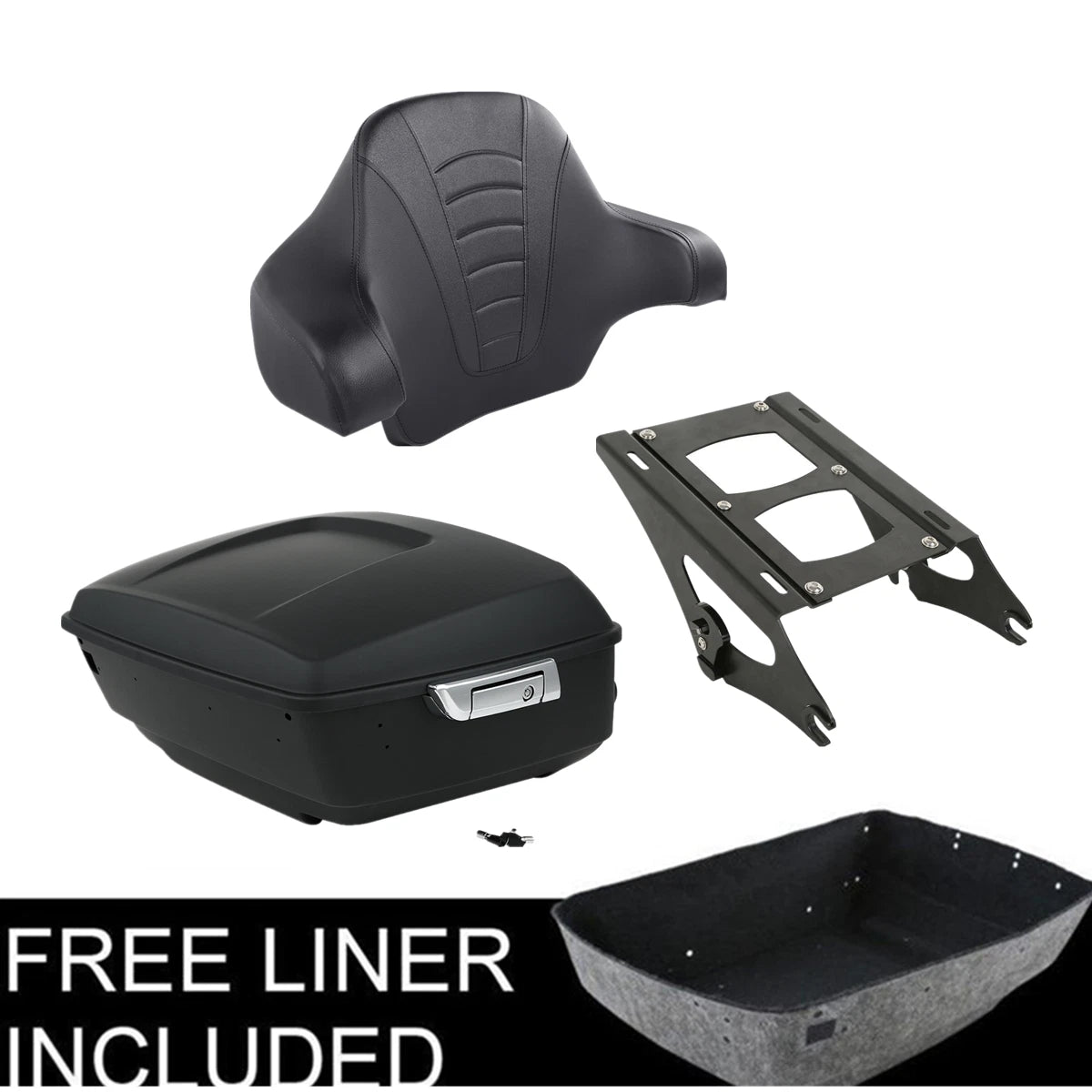Matt Black Trunk Pad Mount Rack for Harley Street Glide (2014–2025)