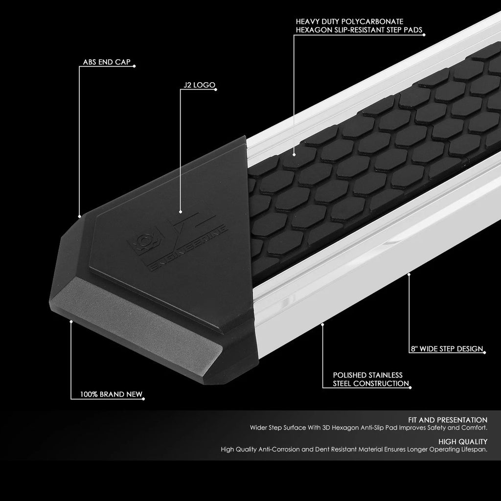 J2 Step Bar Running Boards for Silverado Sierra Extended Cab (2007–2019)