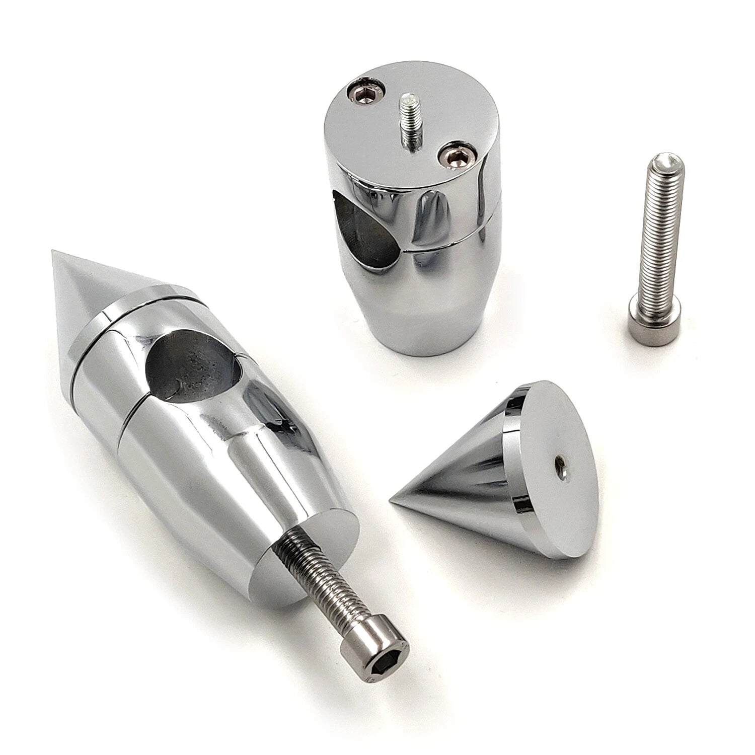 2 1/4" Chrome Spike Handlebar Riser for Harley Softail Dyna Sportster