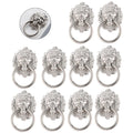 10X Silver Lion Head Door Pull Handle Rings for Cabinets & Drawers